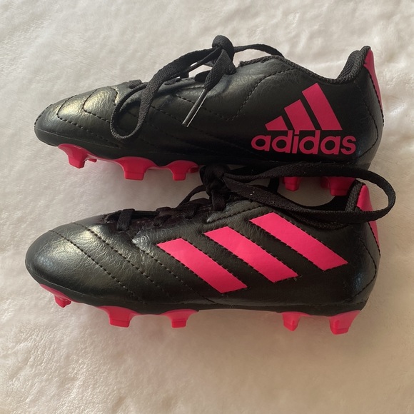 Toddler/Kids Size 11 Adidas Soccer Cleats Black & Pink- Excellent! - Picture 3 of 8